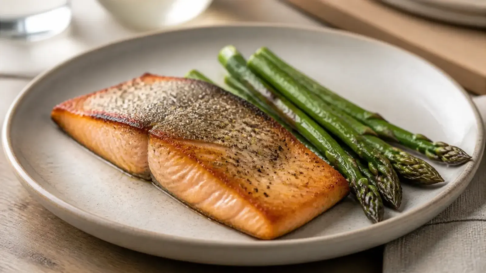 Simple Pan-Seared Salmon with Asparagus
