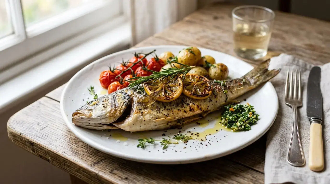 Sheet-Pan Mediterranean Sea Bass