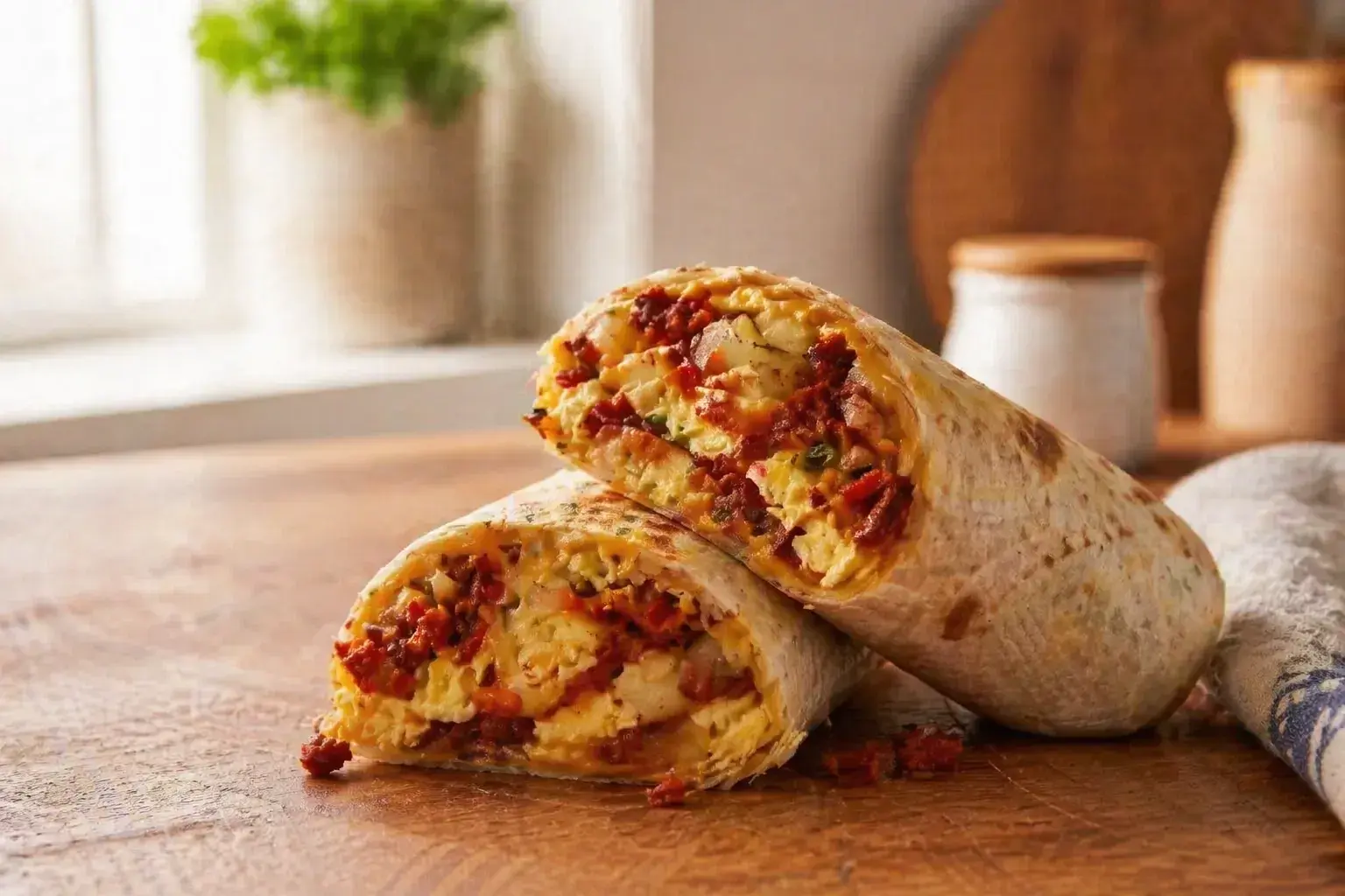 Breakfast Burritos with Chorizo and Potatoes
