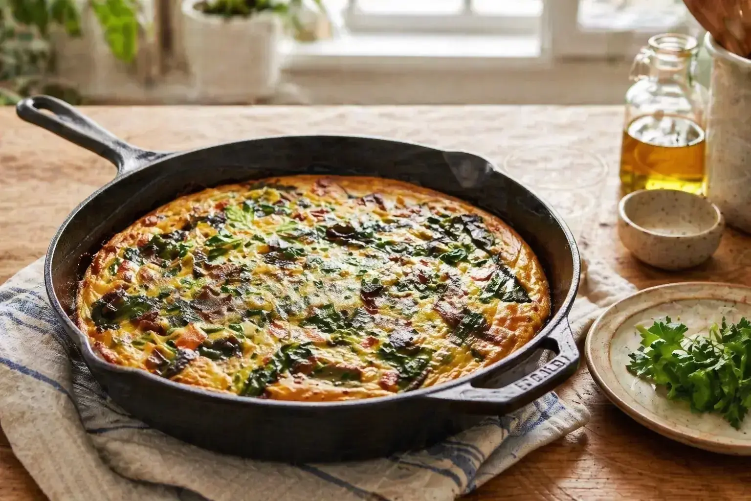 Easy Spinach and Mushroom Frittata
