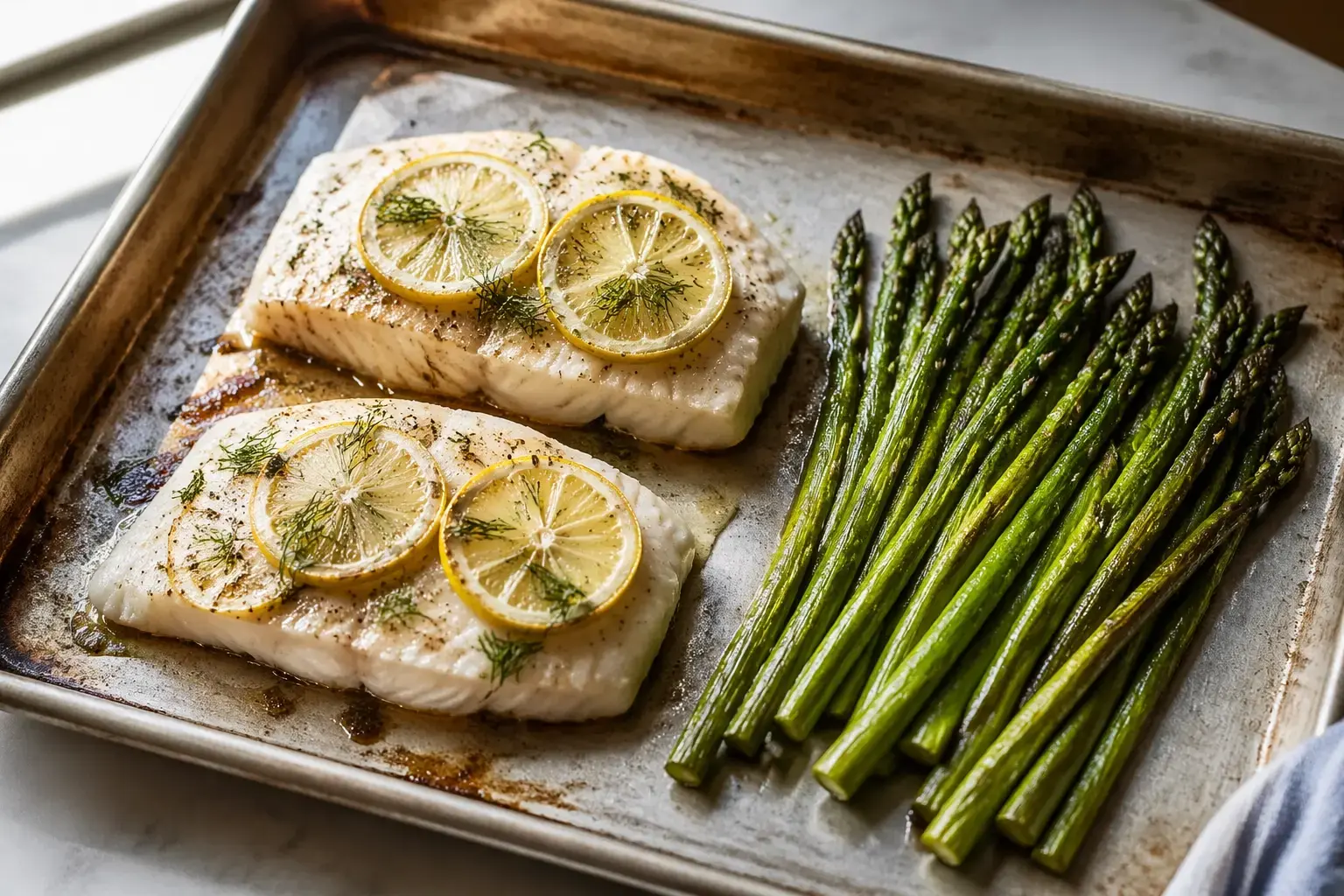 Sheet Pan Cod with Roasted Asparagus