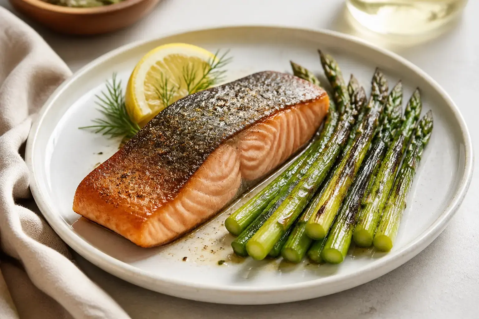 Easy Pan-Seared Salmon with Asparagus