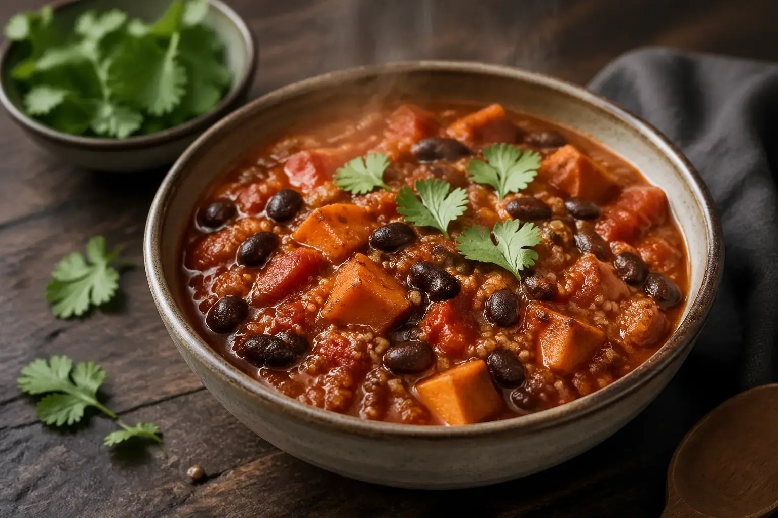Plant-Based Quinoa and Sweet Potato Chili