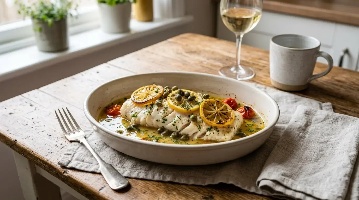 Baked Cod Lemon Capers