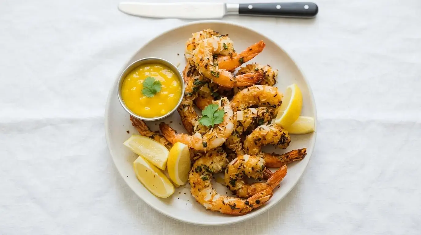 Air Fryer Coconut Shrimp with Mango Dipping Sauce