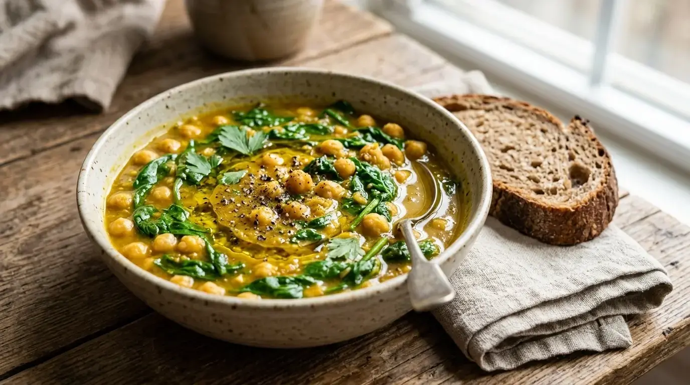 Quick Chickpea and Spinach Stew
