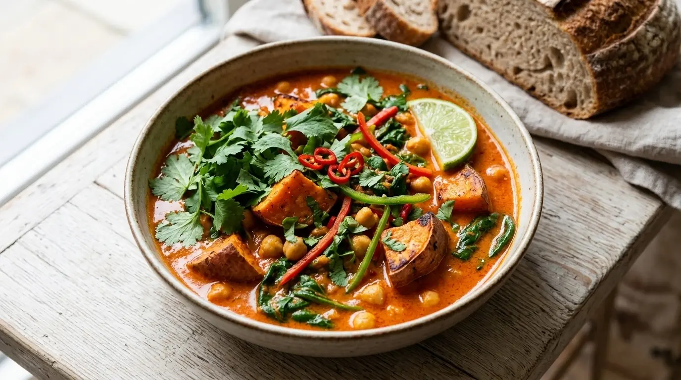 Creamy Coconut Red Curry with Sweet Potatoes