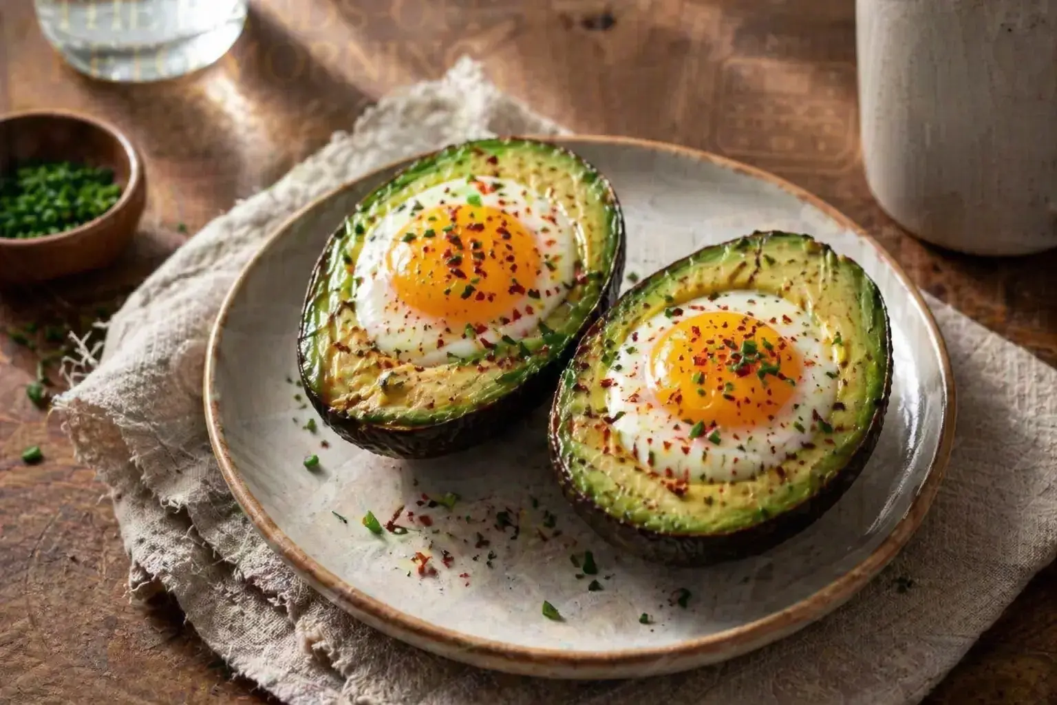 Keto Baked Eggs in Avocado Cups