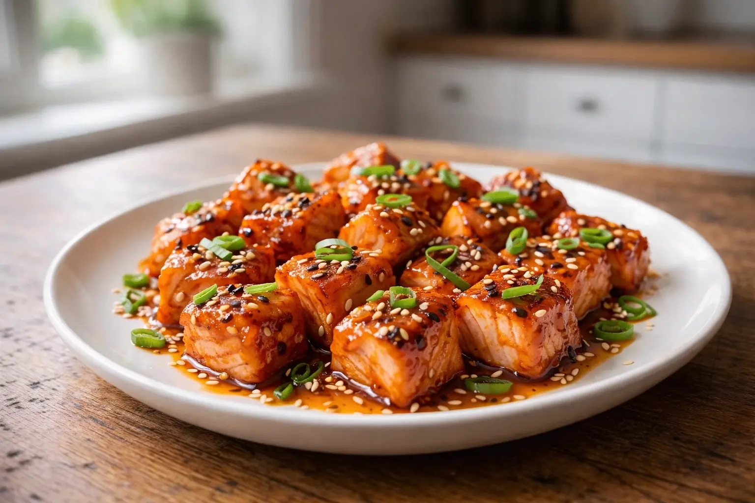 Honey Sriracha Salmon Bites: The Physics of Convection Caramelization