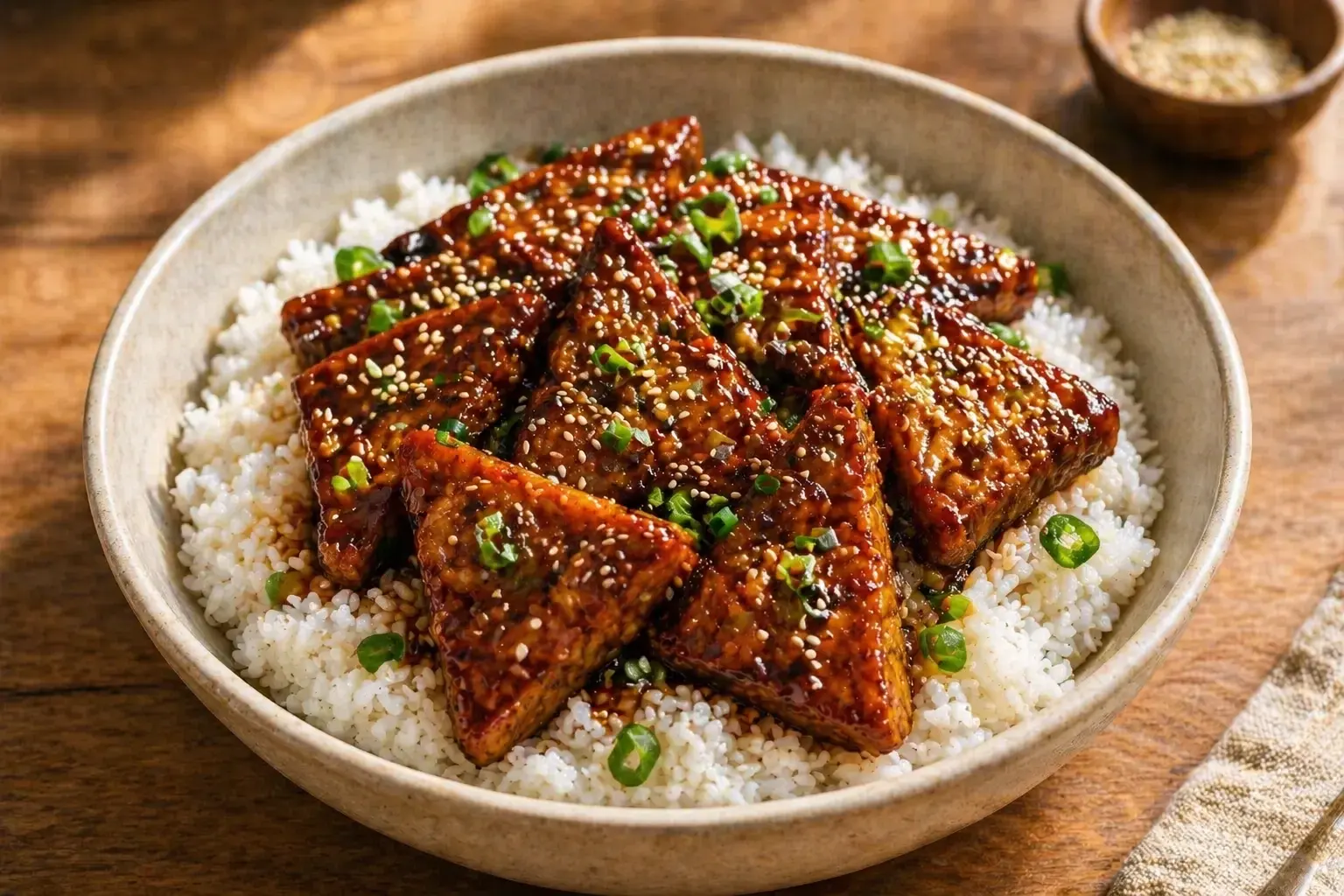 Quick Teriyaki Glazed Tempeh Bowls