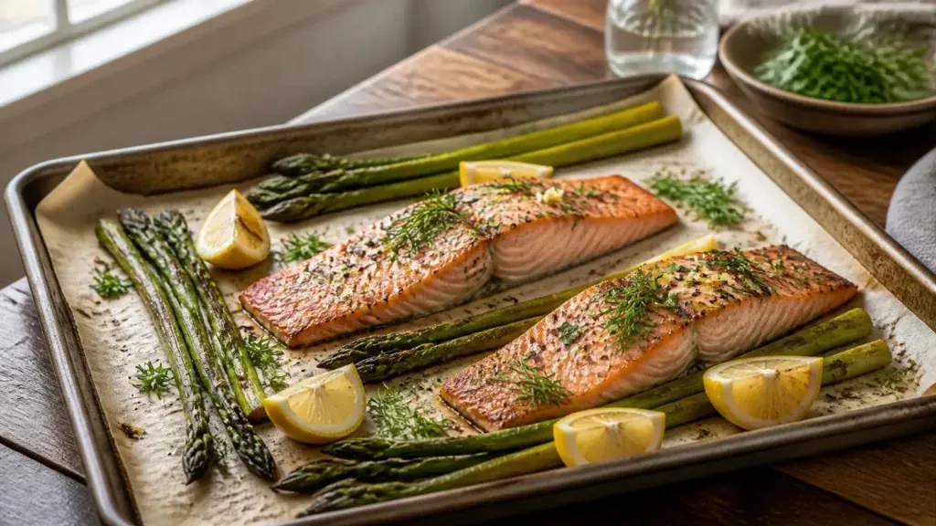 Healthy Weeknight Dinners: Sheet Pan Lemon Herb Salmon and Asparagus