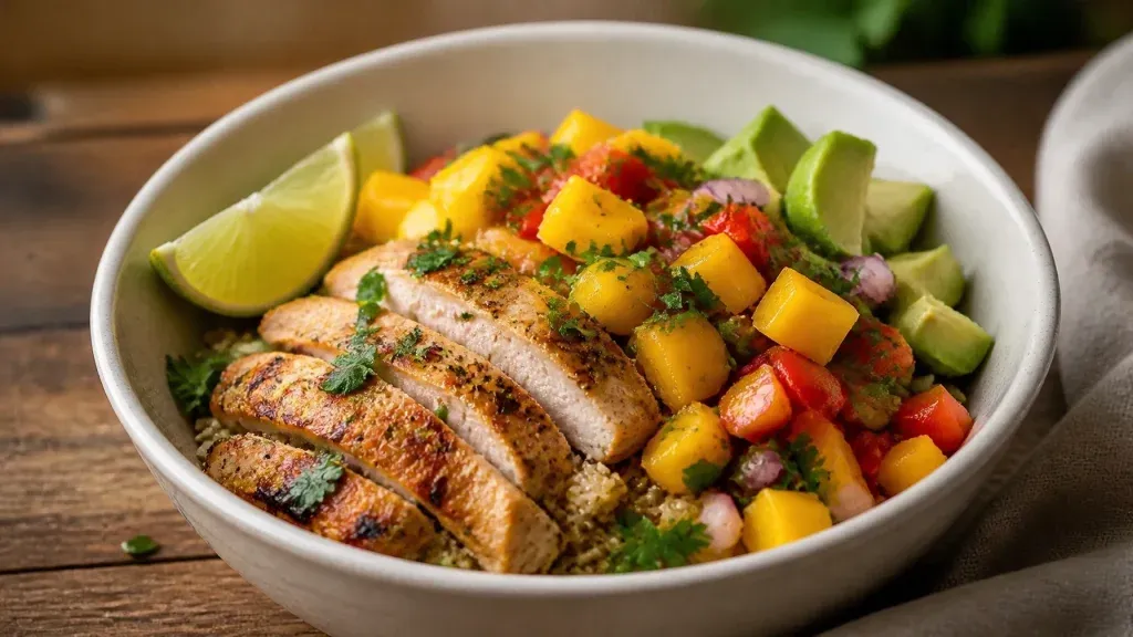 Quick Healthy Meals: Chicken and Mango Salsa Quinoa Bowls