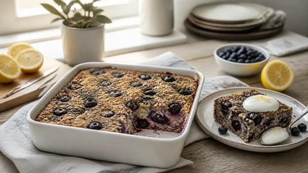 Easy Healthy Breakfasts: Blueberry Lemon Chia Oat Bake