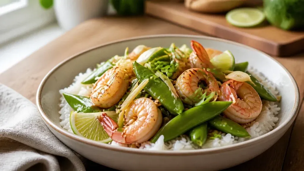 15-Minute Meals: Ginger Lime Shrimp and Sugar Snap Pea Stir-Fry